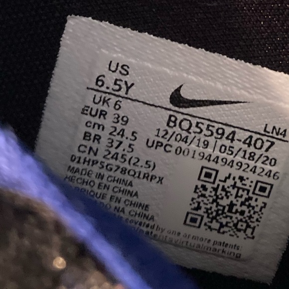 Nike Black Multi basketball shoe.  Size 6.5 Youth - Picture 7 of 9